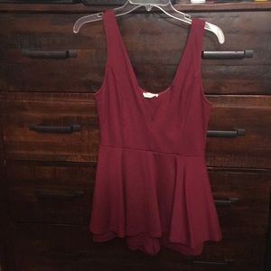 Burgundy Sugarcloth Romper